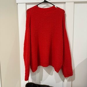 Universal Threads Fuzzy Pullover Sweater Red Oversized